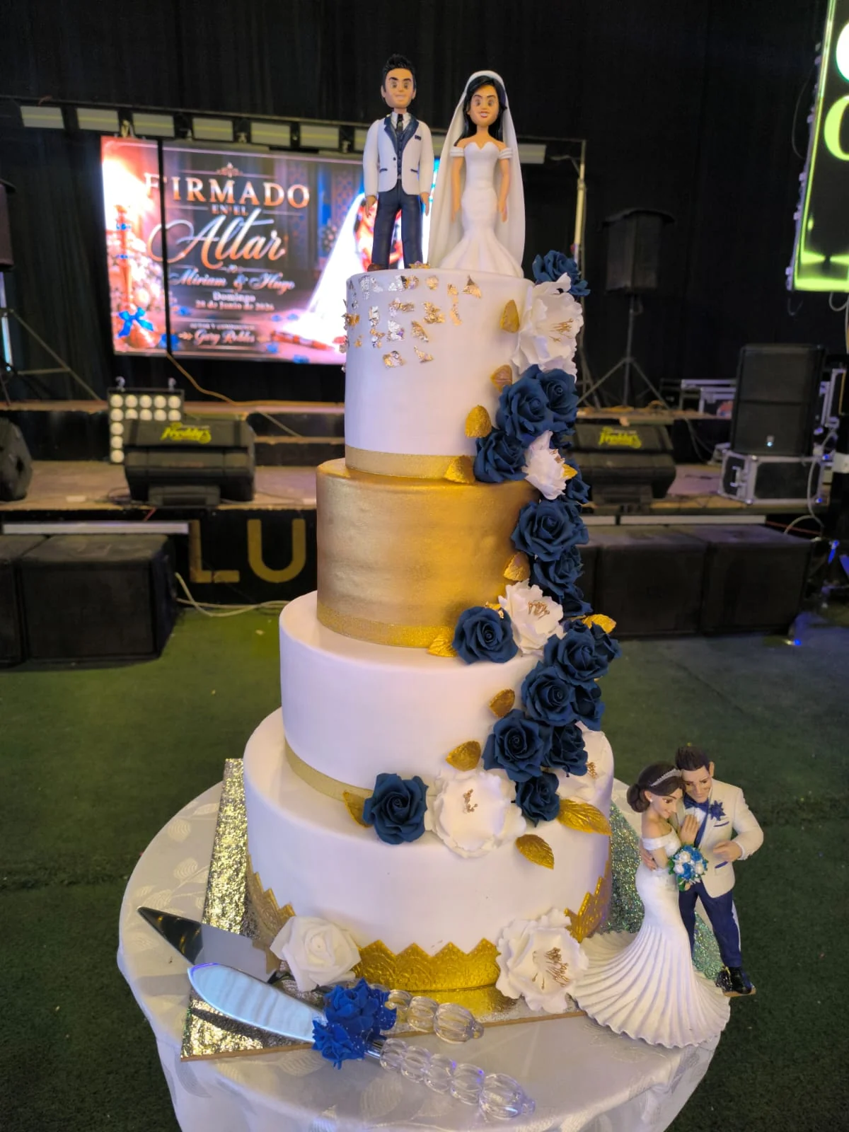 Torta elegante personalizada de varios pisos